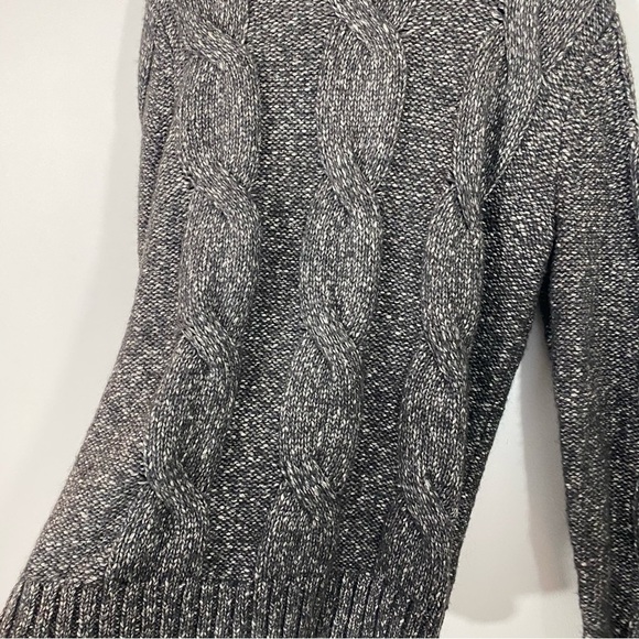 Banana Republic Oversized Cozy Yak Fur Blend Gray Cable Knit Mock Neck Sweater - Picture 3 of 8